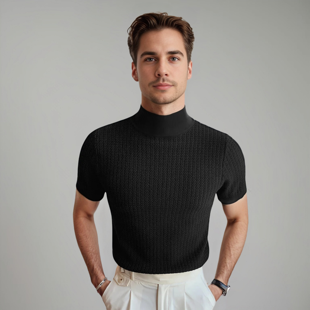 Men’s Textured Short Sleeve Crew Neck T-Shirt