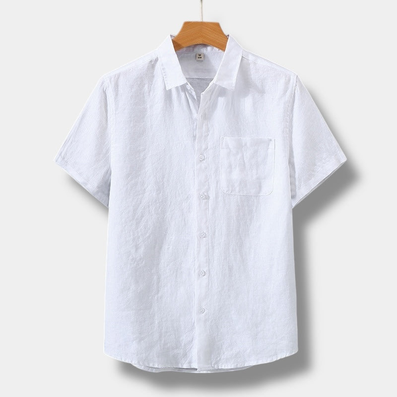 Men’s Short Sleeve Button-Up Shirt with Chest Pocket