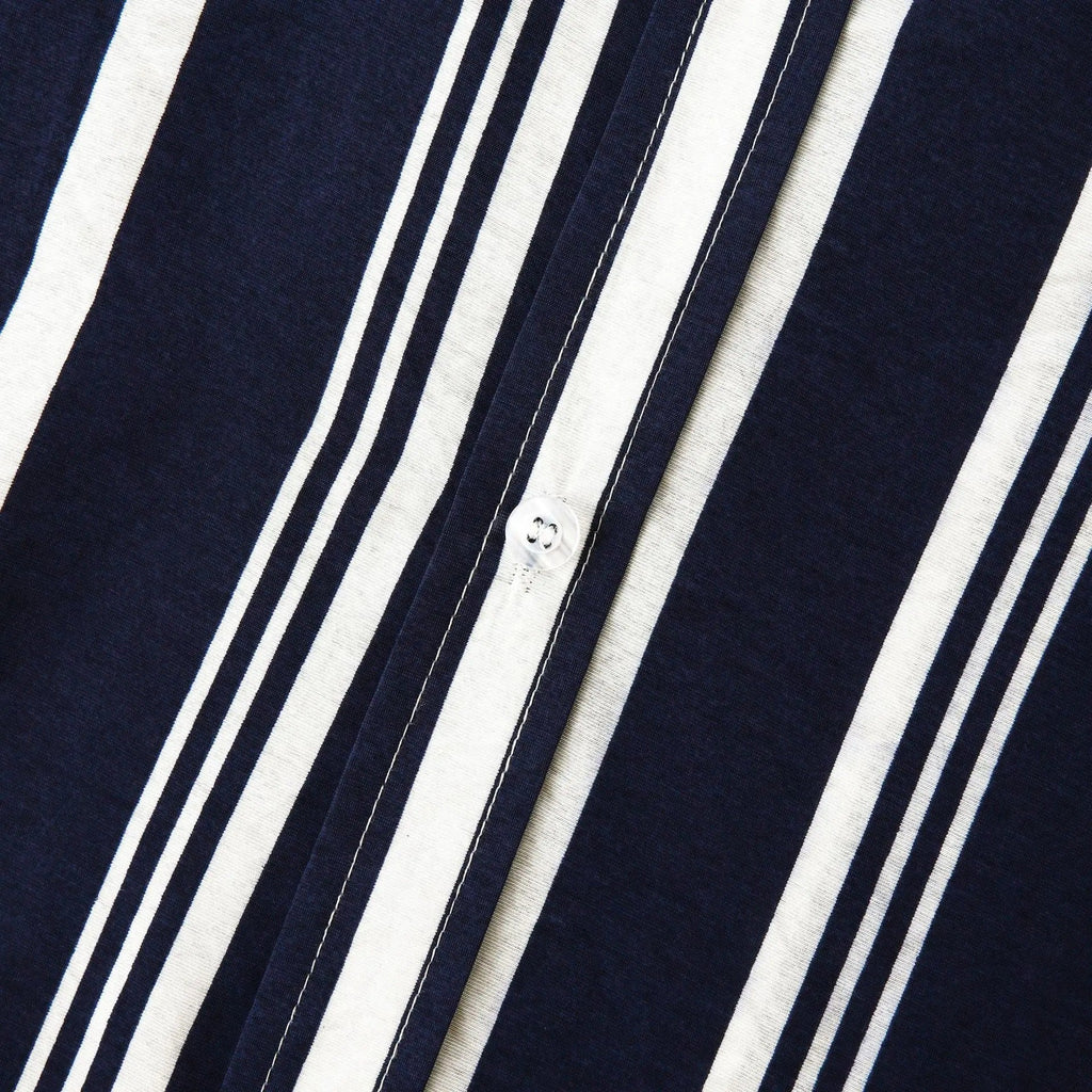 Men’s Vertical Stripe Short Sleeve Button-Up Shirt