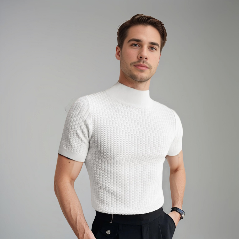 Men’s Textured Short Sleeve Crew Neck T-Shirt