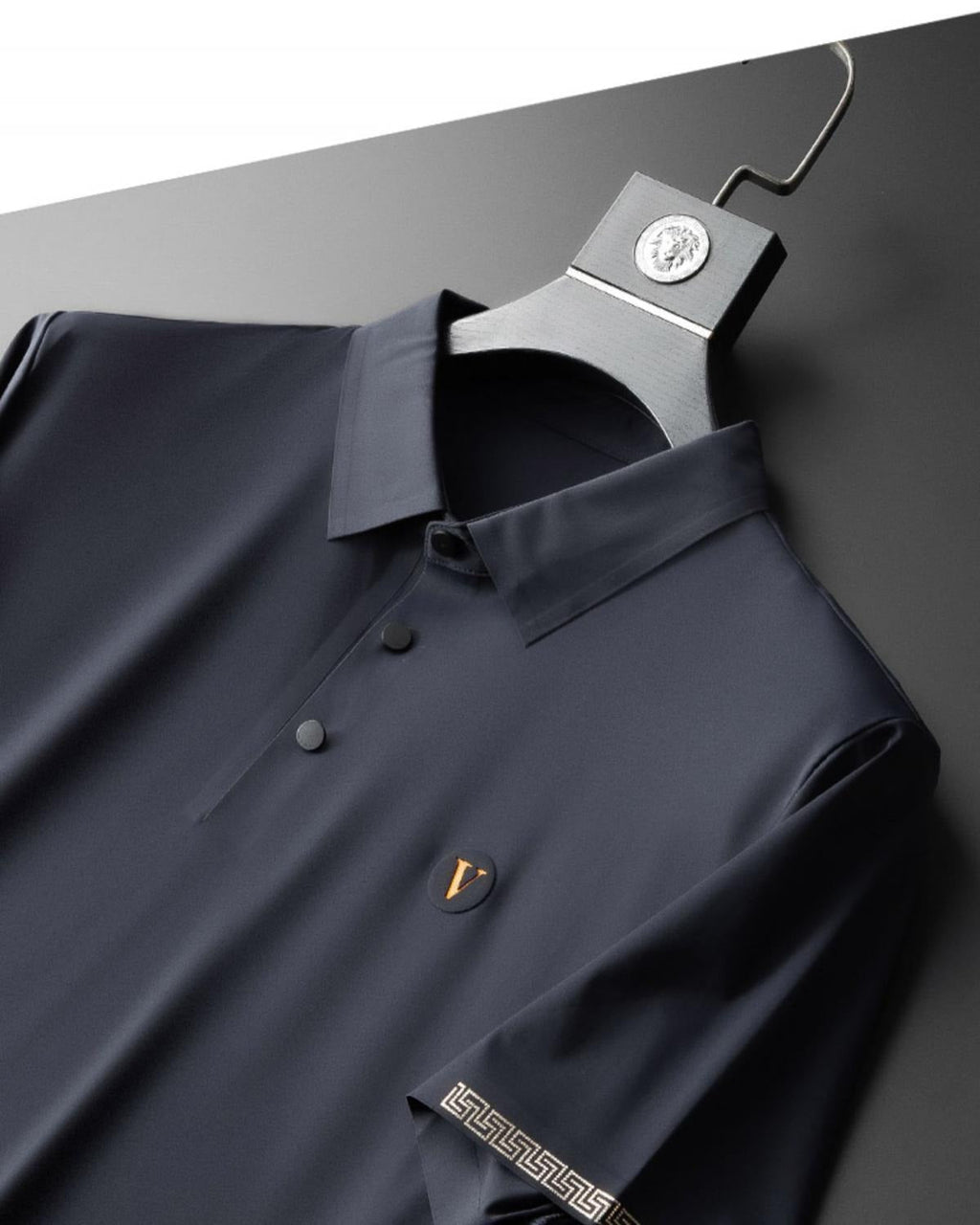 Men’s Short Sleeve Polo Shirt and Trousers Set with Button Placket and Drawstring Waist