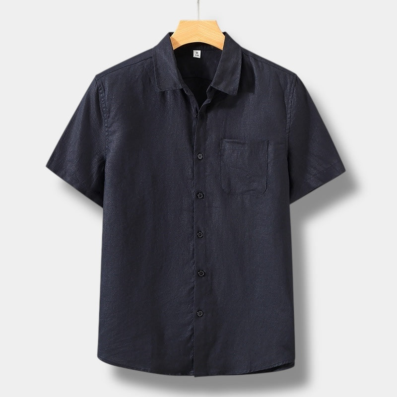 Men’s Short Sleeve Button-Up Shirt with Chest Pocket
