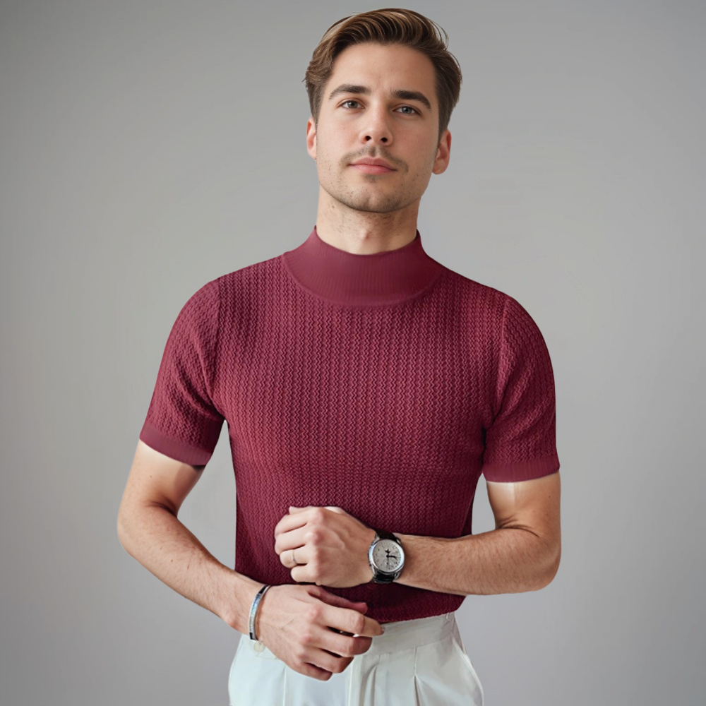 Men’s Textured Short Sleeve Crew Neck T-Shirt