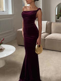Women’s One Shoulder Ruched Maxi Dress with Fitted Silhouette