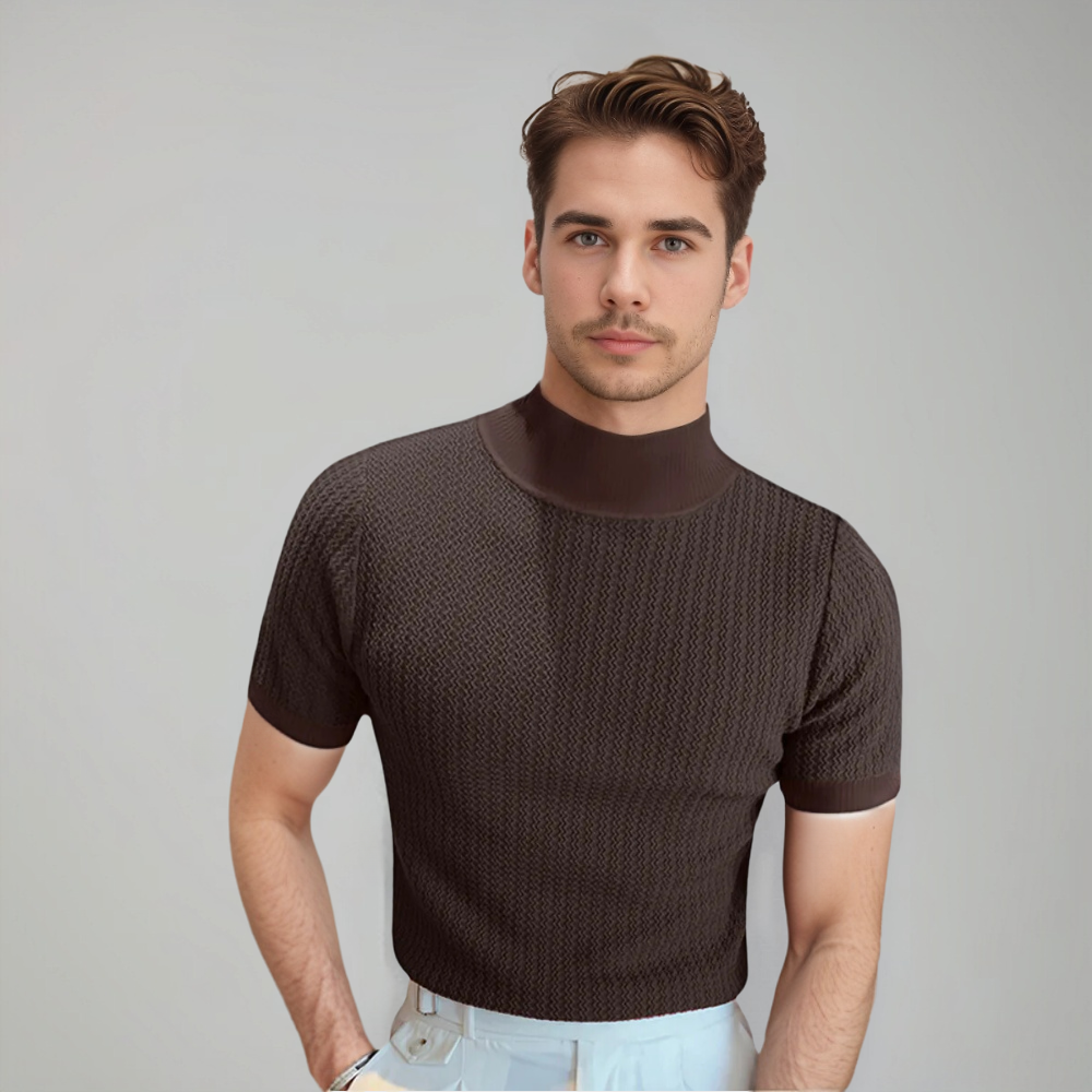 Men’s Textured Short Sleeve Crew Neck T-Shirt