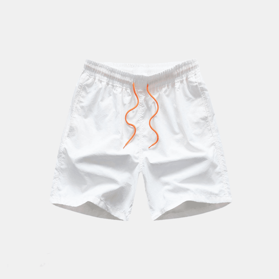 Men’s Short Sleeve Printed Shirt and Drawstring Shorts Two-Piece Set