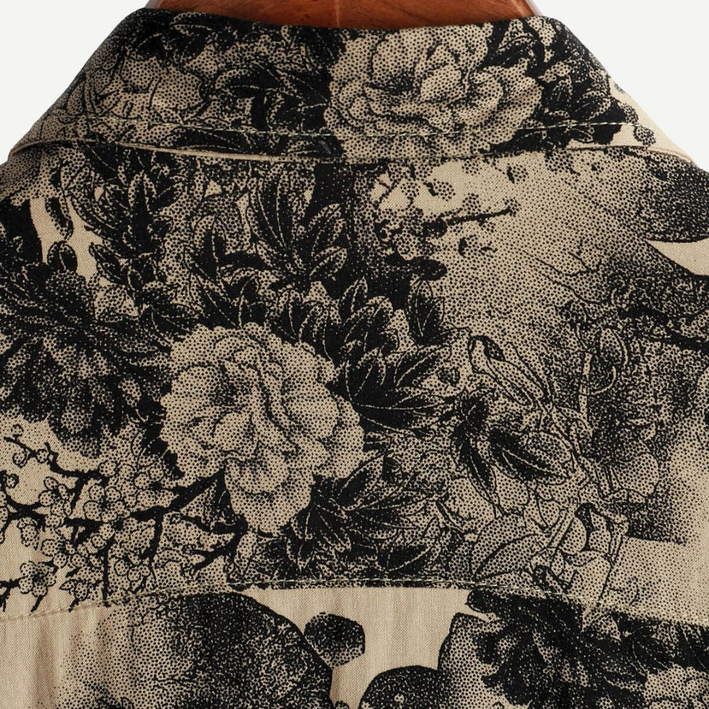 Men's Short-Sleeve Button-Down Shirt - Printed Point Collar Casual Summer Style