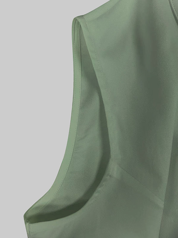 Women's Wide-Leg Jumpsuit - V-Neck Zip - Dressy Style