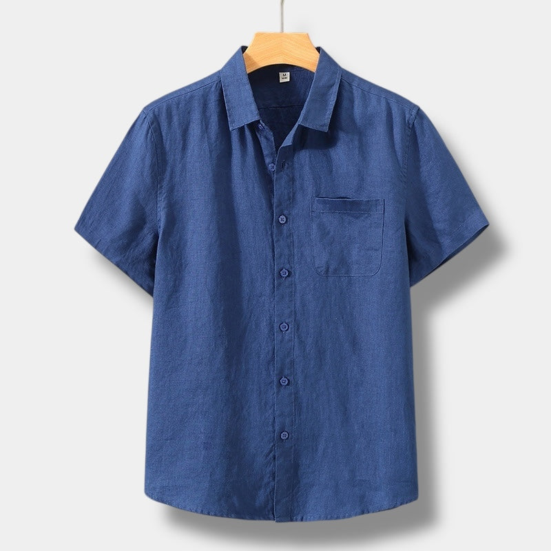 Men’s Short Sleeve Button-Up Shirt with Chest Pocket