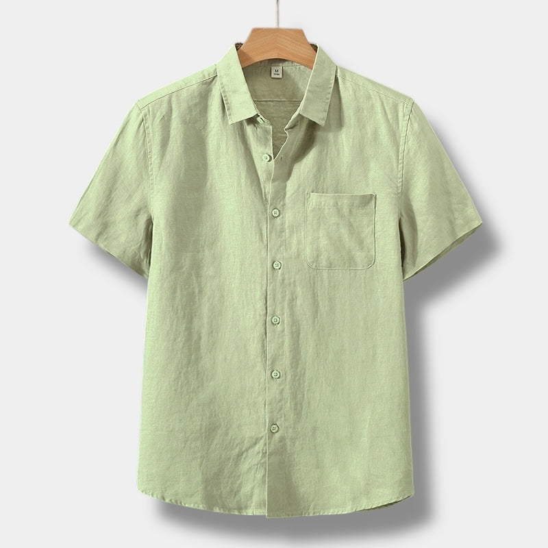 Men’s Short Sleeve Button-Up Shirt with Chest Pocket