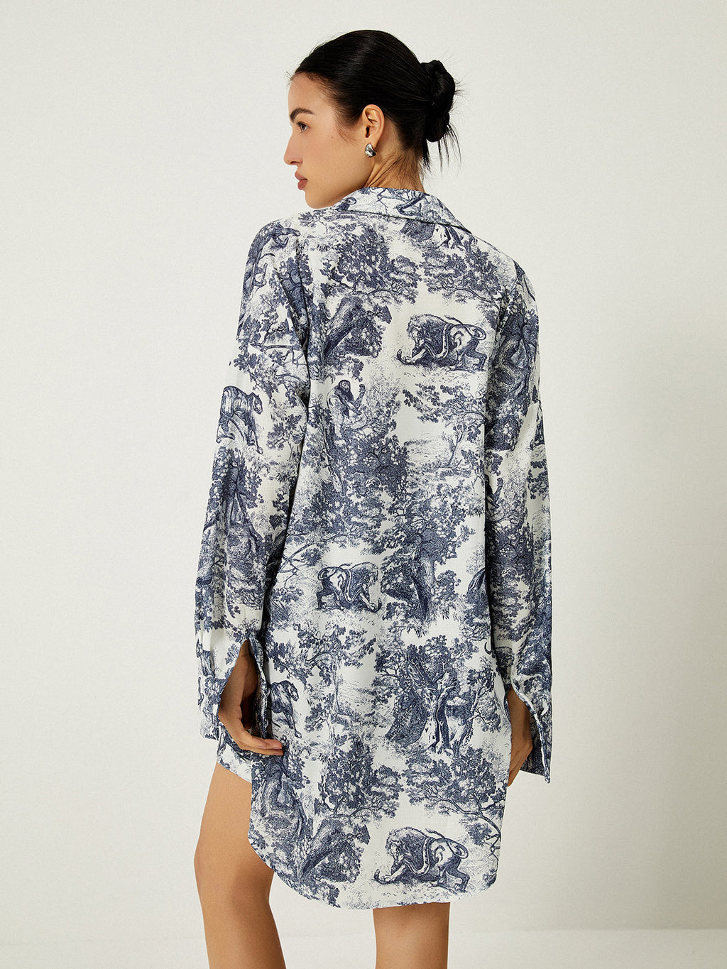 Women’s Three Piece Floral Print Shorts Set with Crop Top and Long Sleeve Shirt