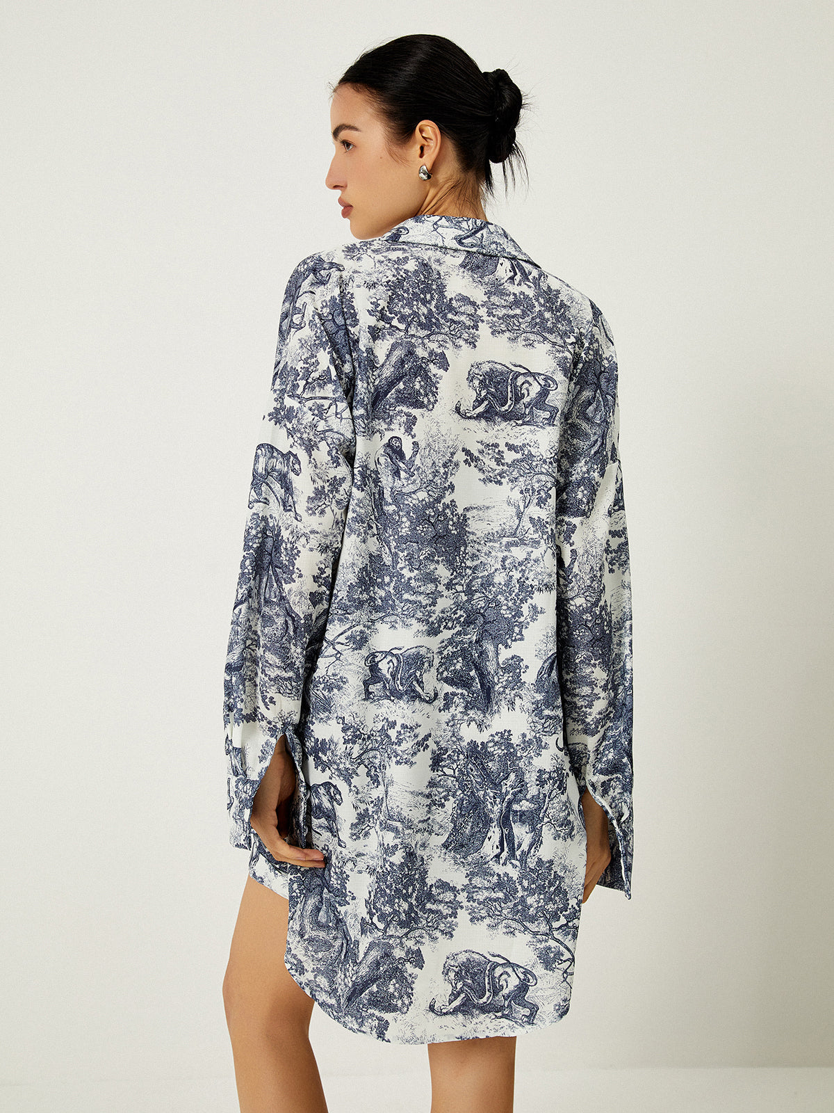 Women’s Three Piece Floral Print Shorts Set with Crop Top and Long Sleeve Shirt