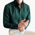 Men’s Slim Fit Long Sleeve Button-Down Shirt with Textured Finish