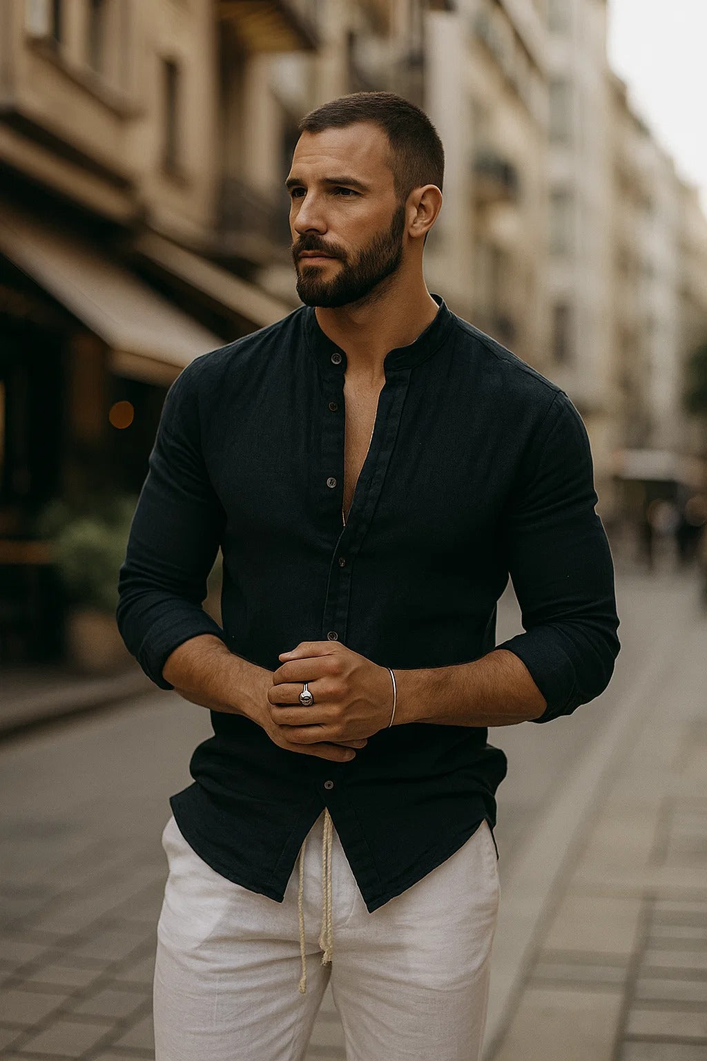 Men’s 3/4 Sleeve Casual Shirt – Relaxed Fit for Effortless Style