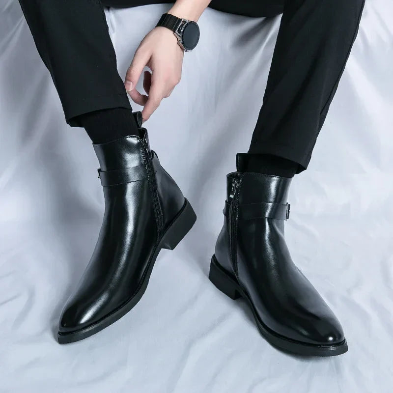 Men’s Classic Chelsea Boots with Side Zipper – Sleek Everyday Elegance and Comfort