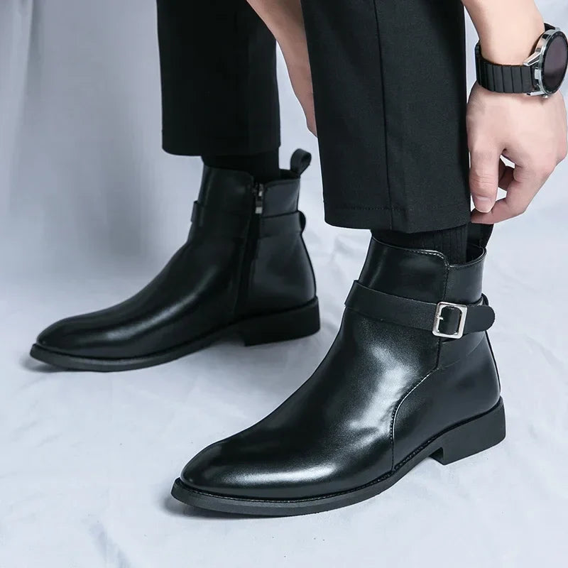 Men’s Classic Chelsea Boots with Side Zipper – Sleek Everyday Elegance and Comfort