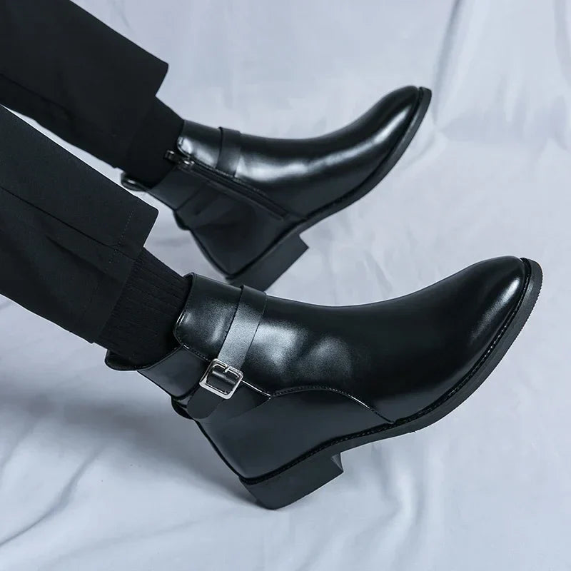 Men’s Classic Chelsea Boots with Side Zipper – Sleek Everyday Elegance and Comfort