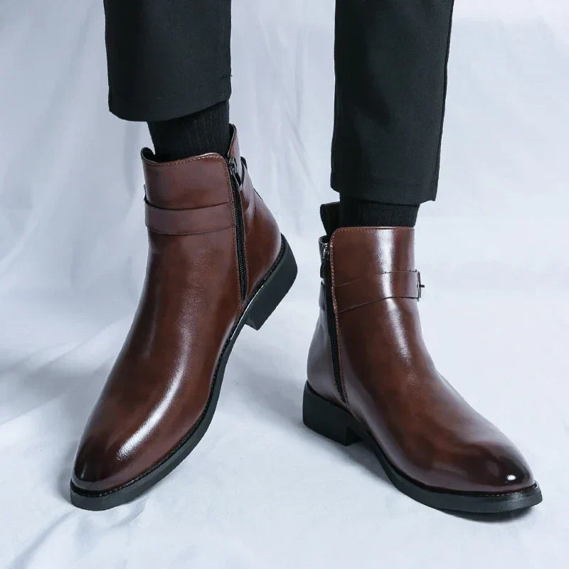 Men’s Classic Chelsea Boots with Side Zipper – Sleek Everyday Elegance and Comfort