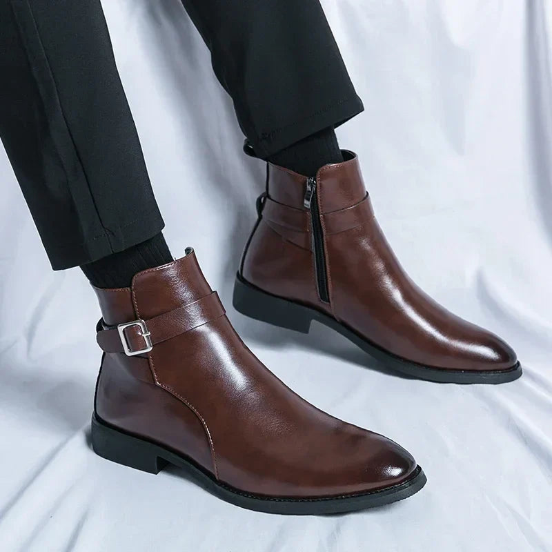 Men’s Classic Chelsea Boots with Side Zipper – Sleek Everyday Elegance and Comfort