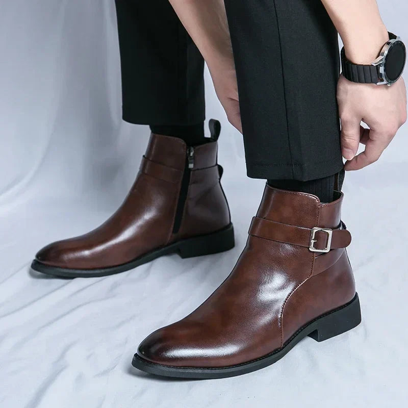 Men’s Classic Chelsea Boots with Side Zipper – Sleek Everyday Elegance and Comfort