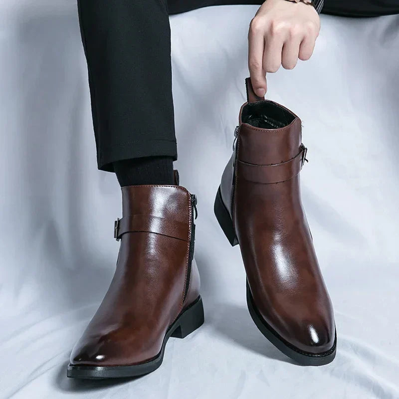 Men’s Classic Chelsea Boots with Side Zipper – Sleek Everyday Elegance and Comfort