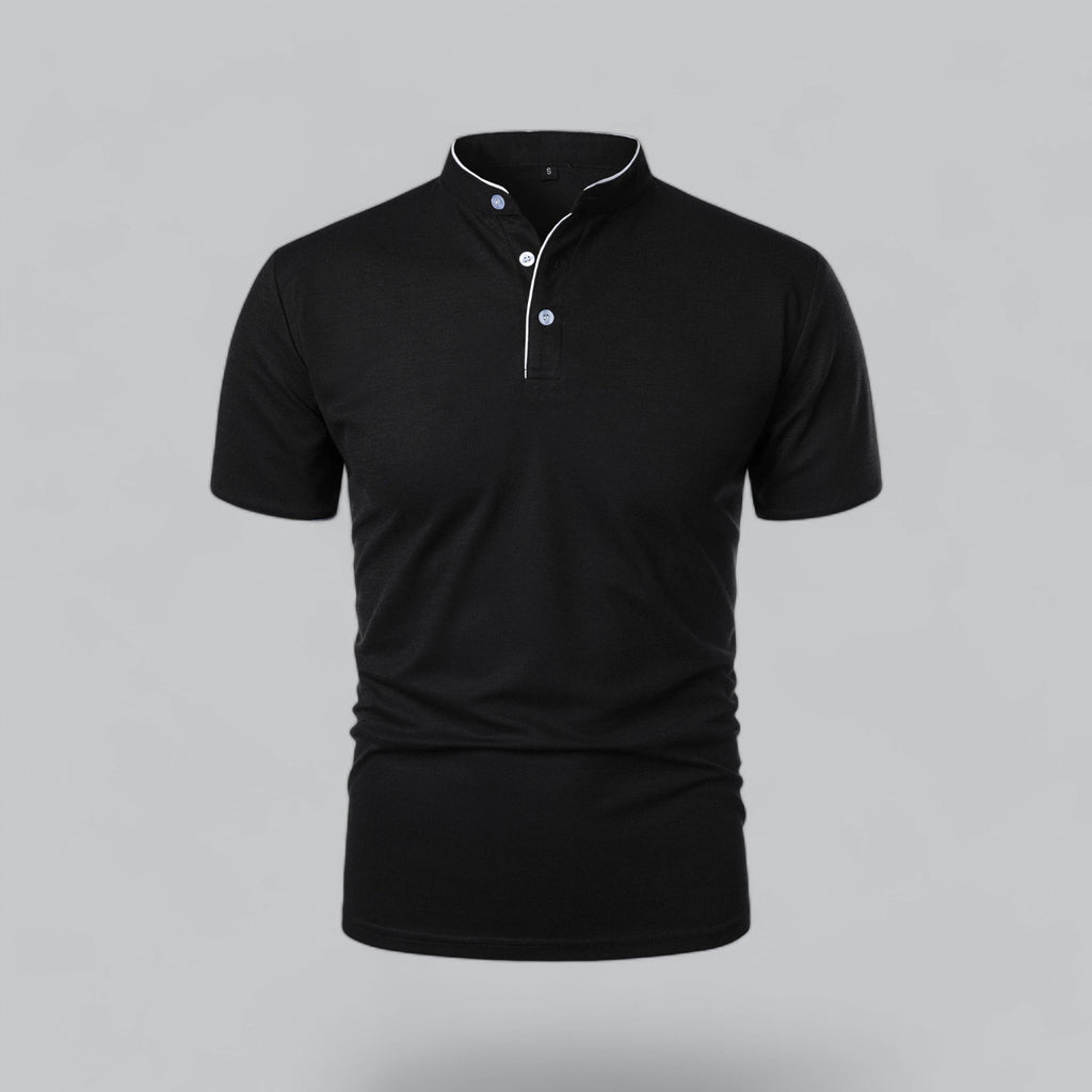 Men’s Collarless Polo Shirt – Timeless Old Money Style Essential