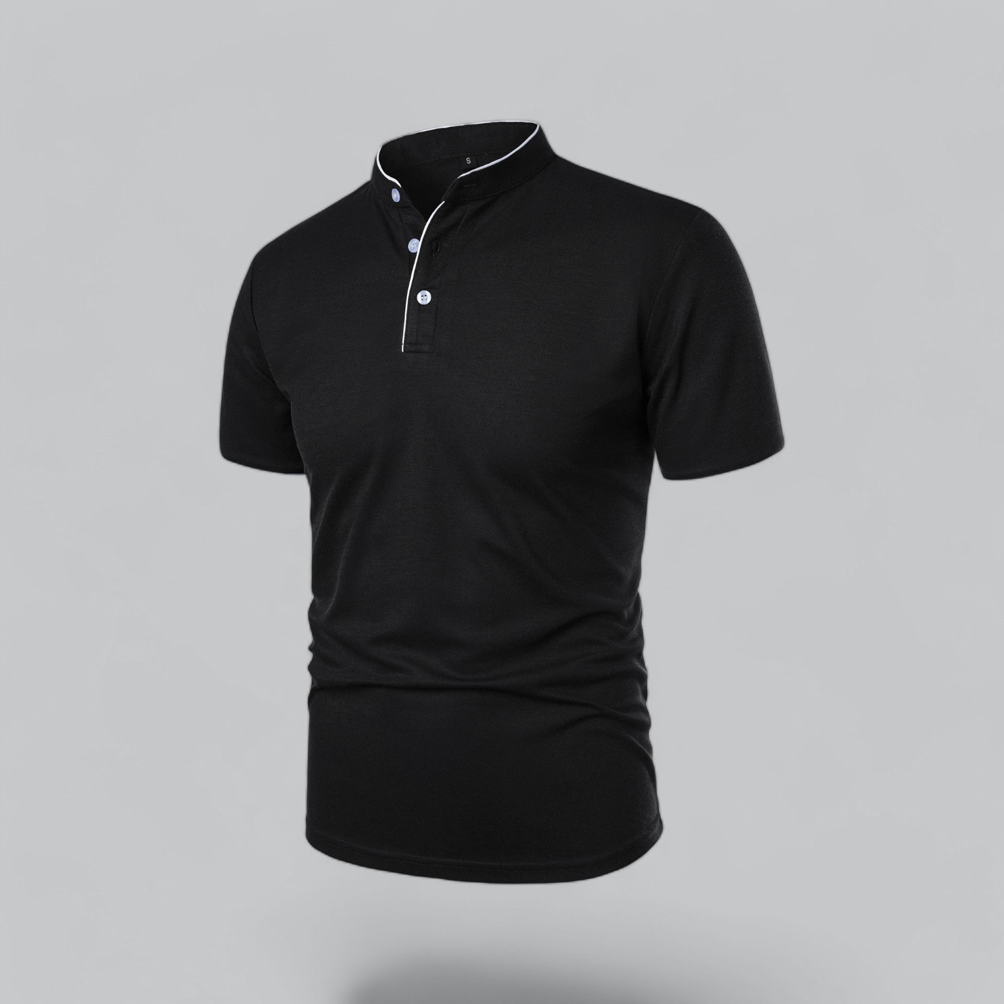 Men’s Collarless Polo Shirt – Timeless Old Money Style Essential