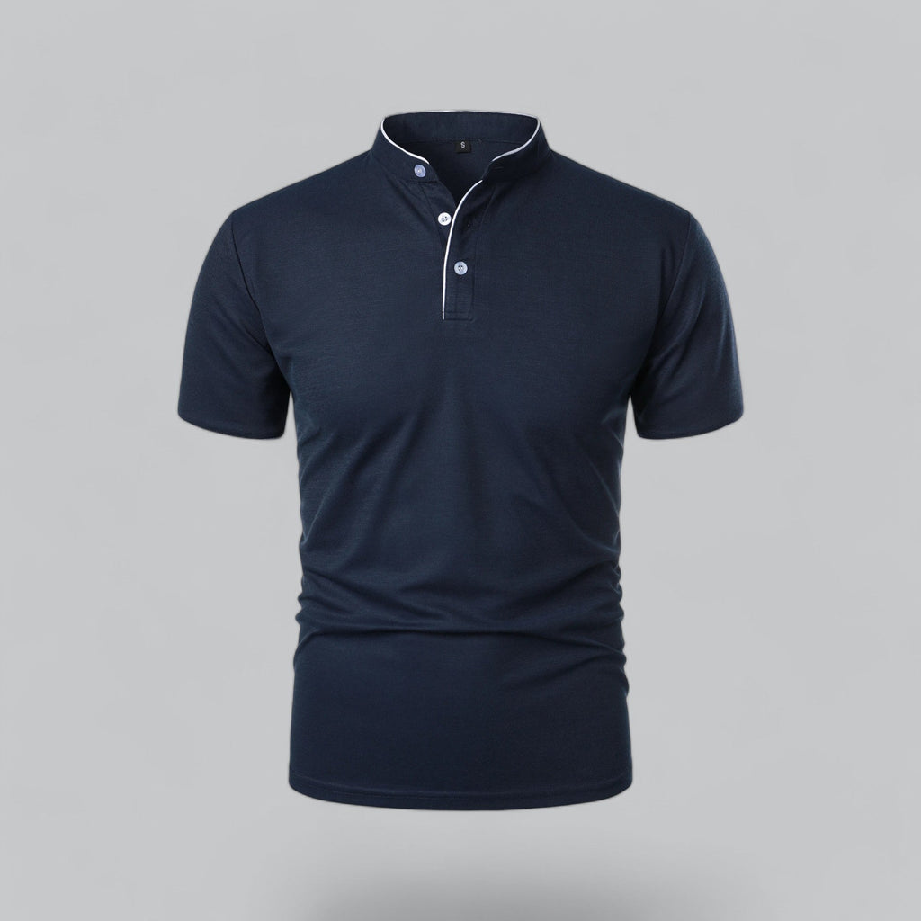 Men’s Collarless Polo Shirt – Timeless Old Money Style Essential