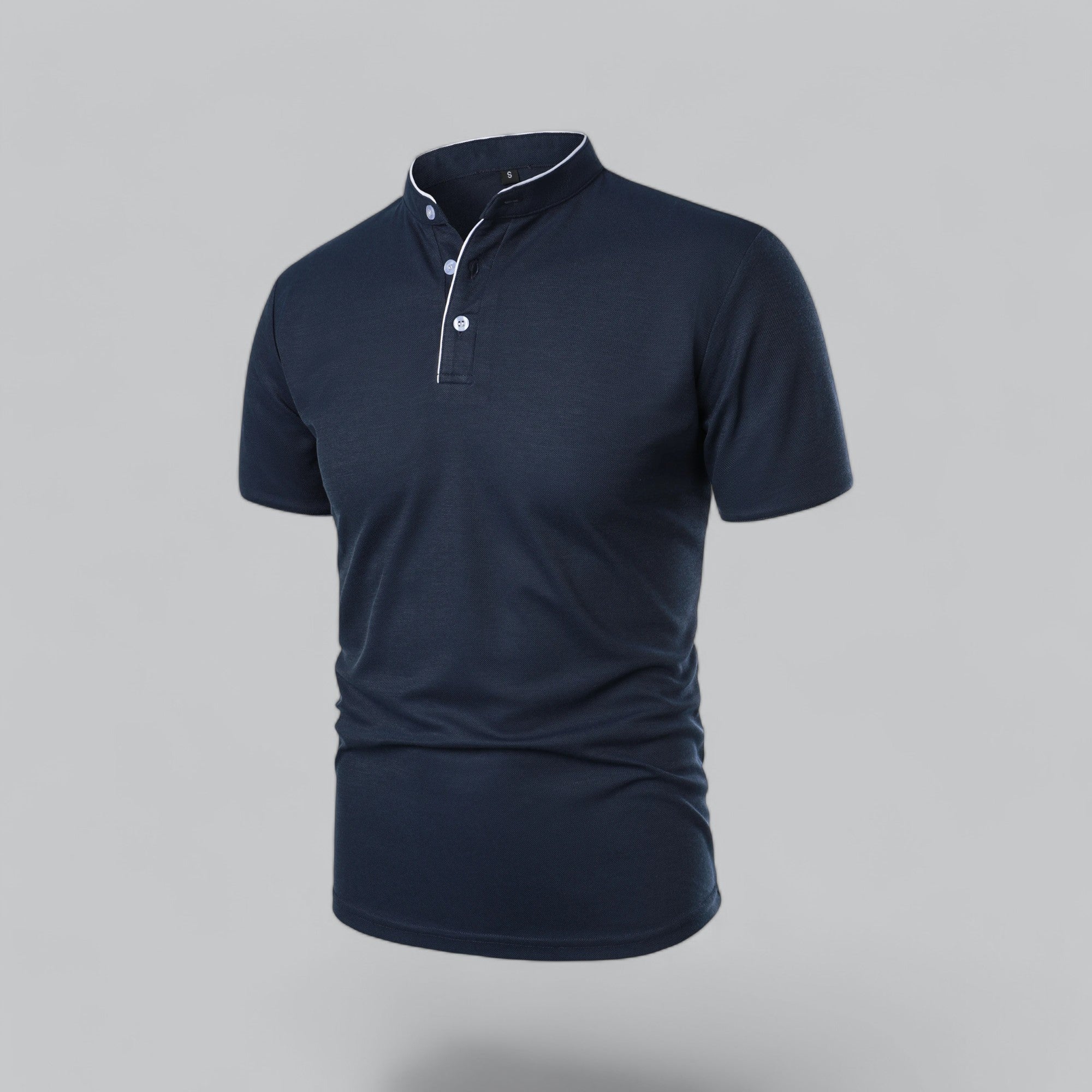 Men’s Collarless Polo Shirt – Timeless Old Money Style Essential