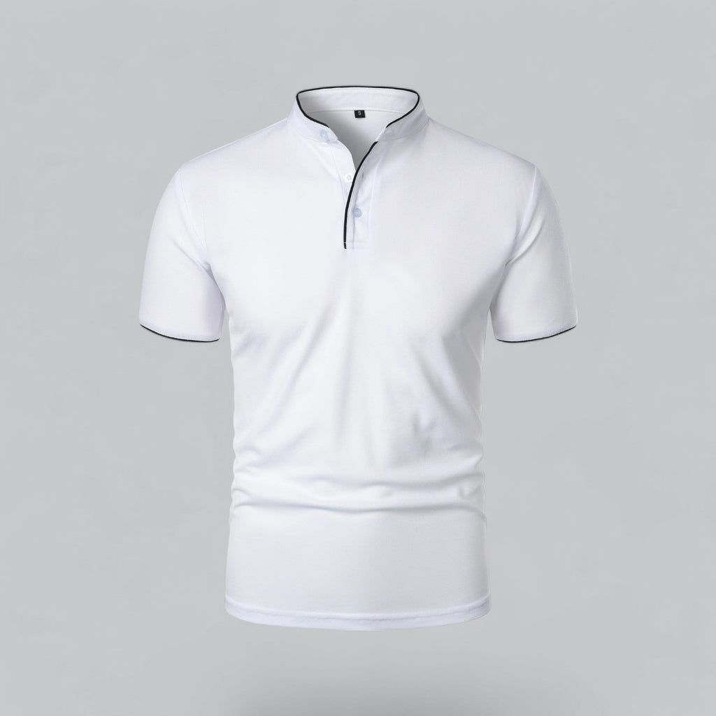 Men’s Collarless Polo Shirt – Timeless Old Money Style Essential