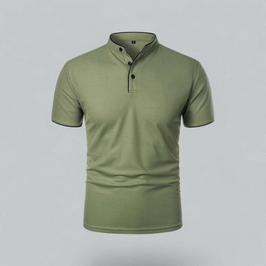 Men’s Collarless Polo Shirt – Timeless Old Money Style Essential