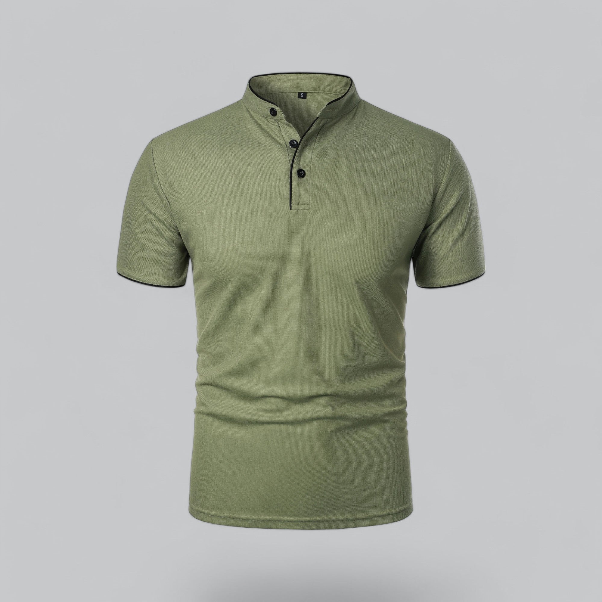 Men’s Collarless Polo Shirt – Timeless Old Money Style Essential