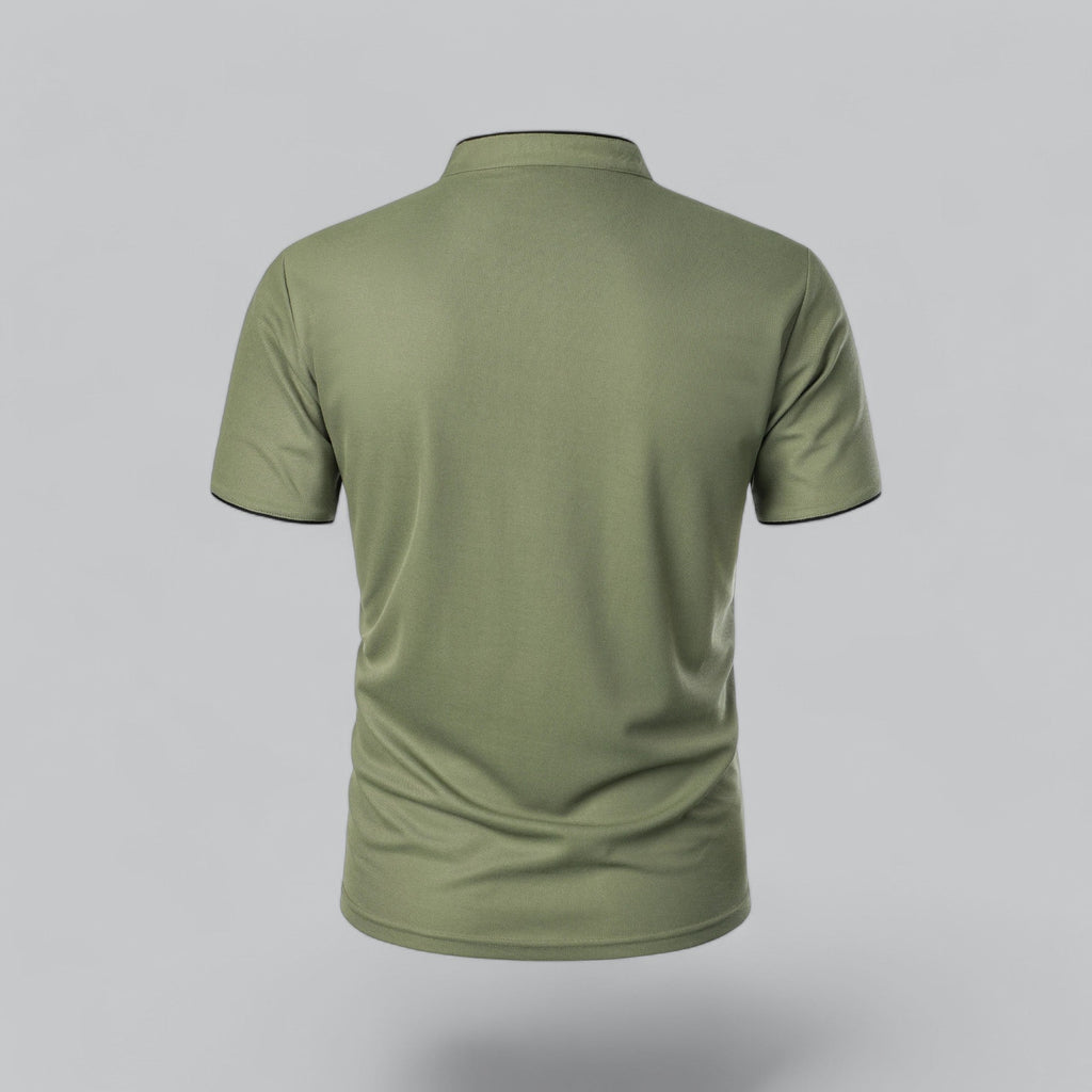 Men’s Collarless Polo Shirt – Timeless Old Money Style Essential