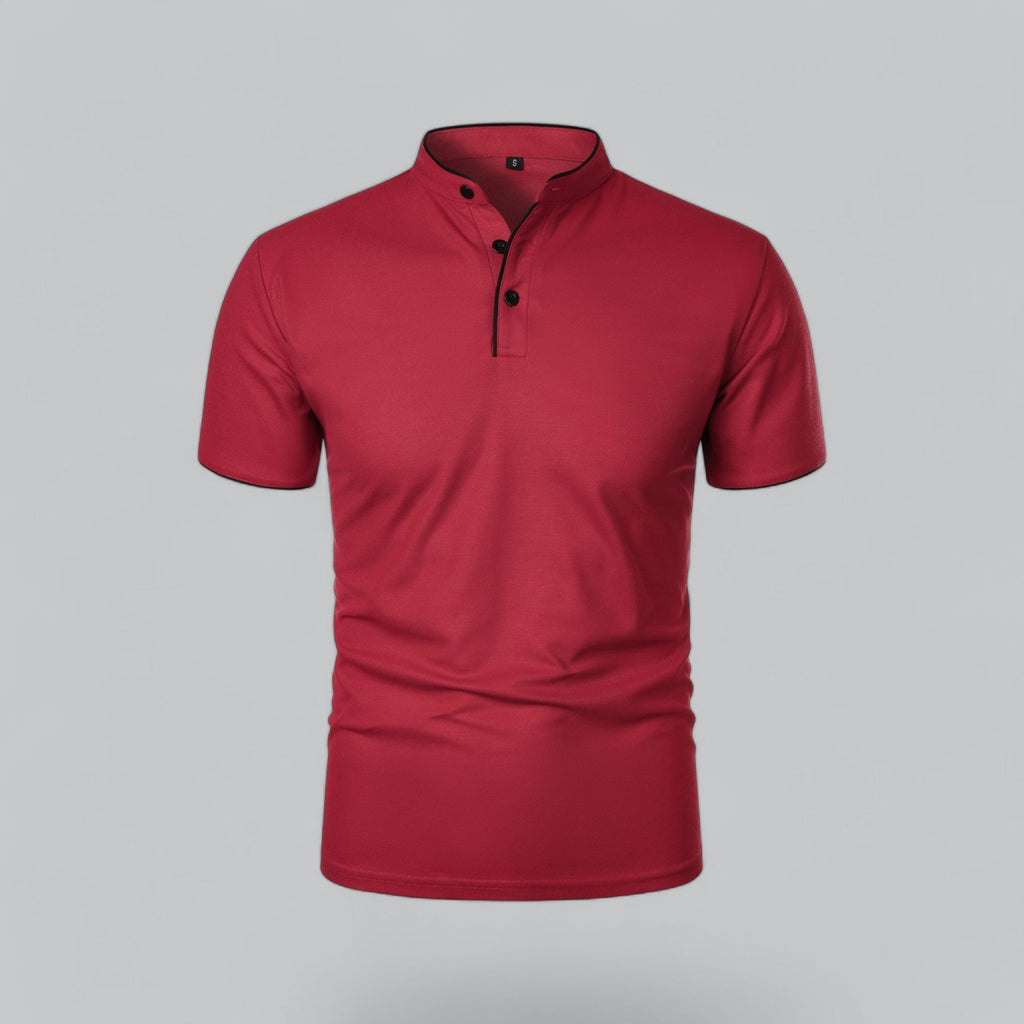 Men’s Collarless Polo Shirt – Timeless Old Money Style Essential