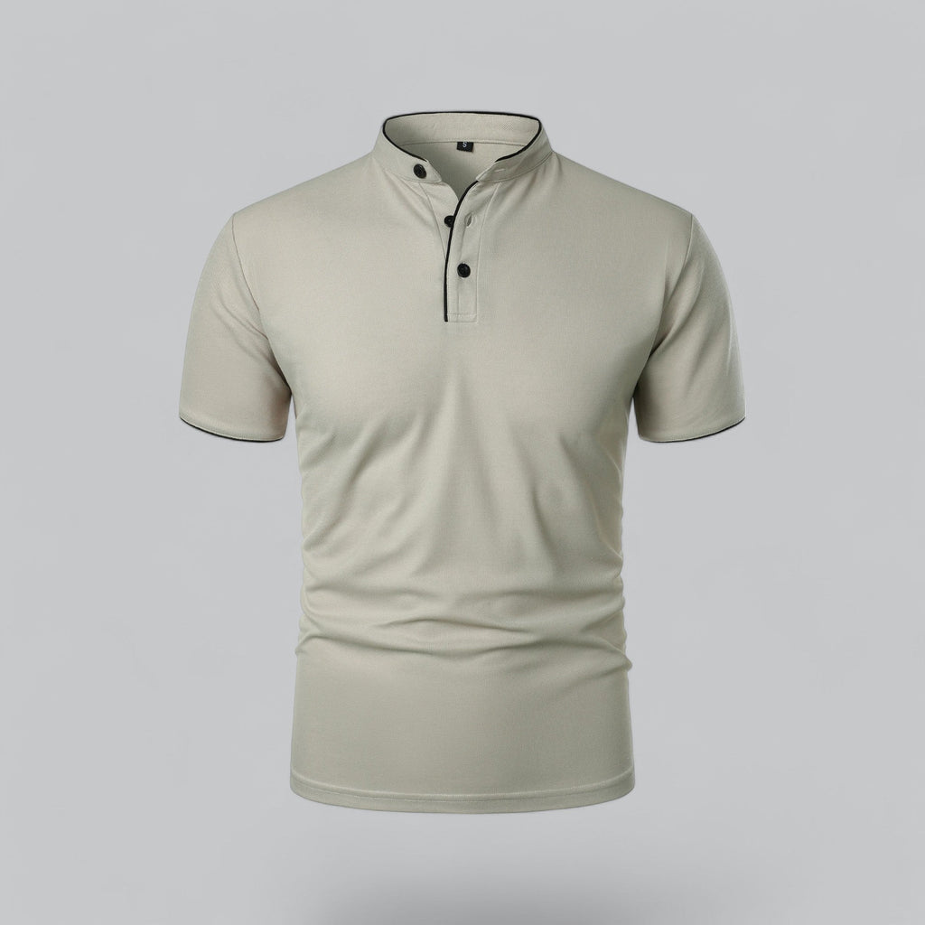 Men’s Collarless Polo Shirt – Timeless Old Money Style Essential