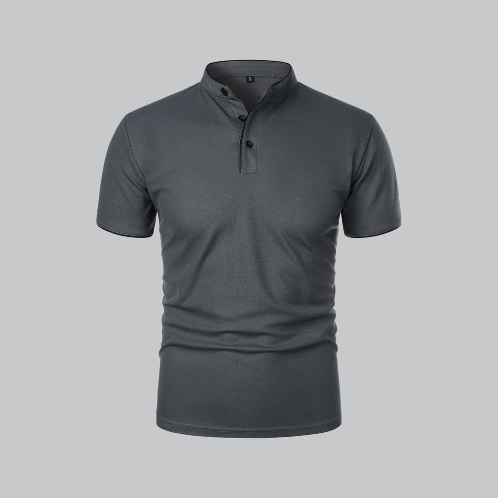 Men’s Collarless Polo Shirt – Timeless Old Money Style Essential