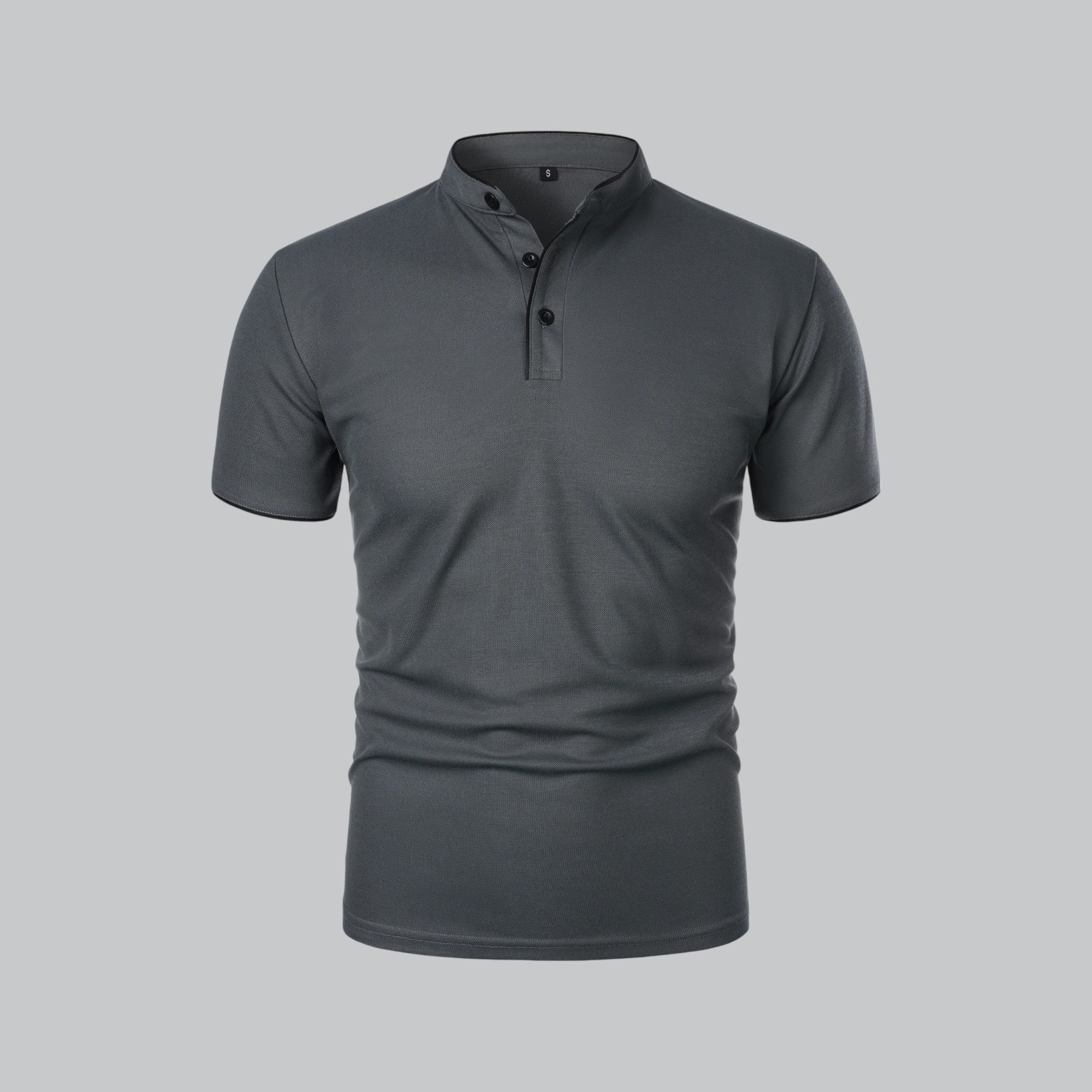 Men’s Collarless Polo Shirt – Timeless Old Money Style Essential