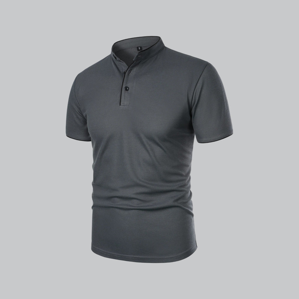 Men’s Collarless Polo Shirt – Timeless Old Money Style Essential