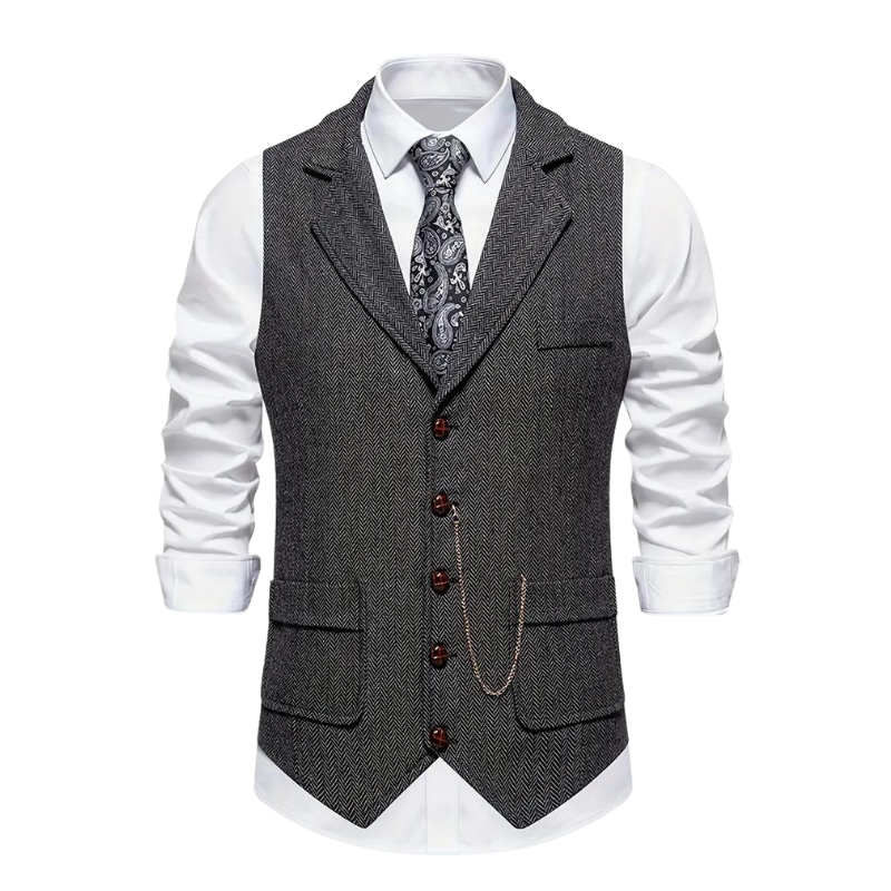 Men’s Herringbone Waistcoat – All-Season