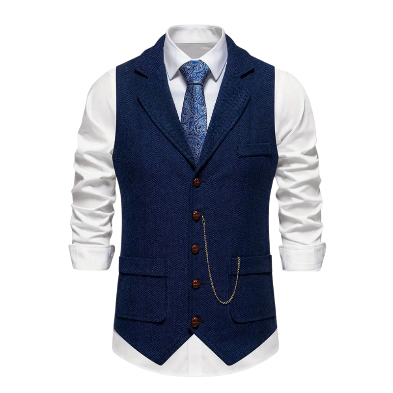Men’s Herringbone Waistcoat – All-Season