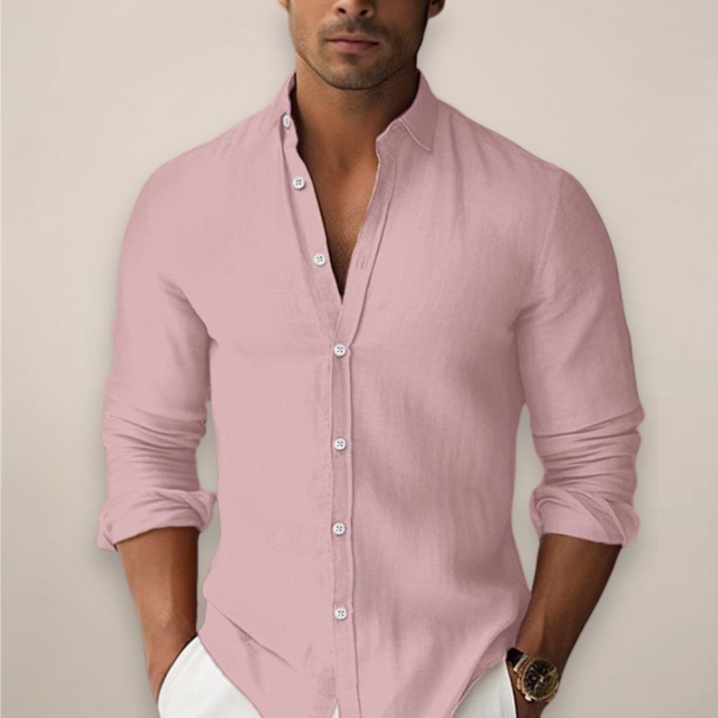 Men’s Linen Summer Shirt – Short Sleeve Casual Button-Up for Sophisticated Look