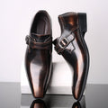 Men’s Patent Monk Strap Shoes – Polished Finish – Single Buckle