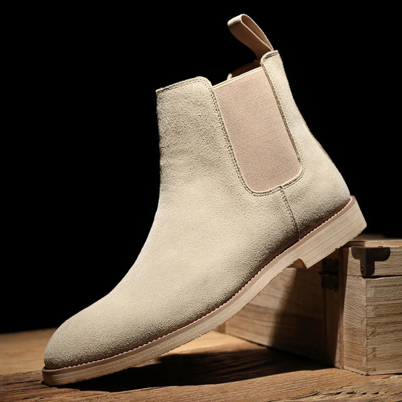 Men’s Retro Chelsea Boots – Medium-High Ankle Design