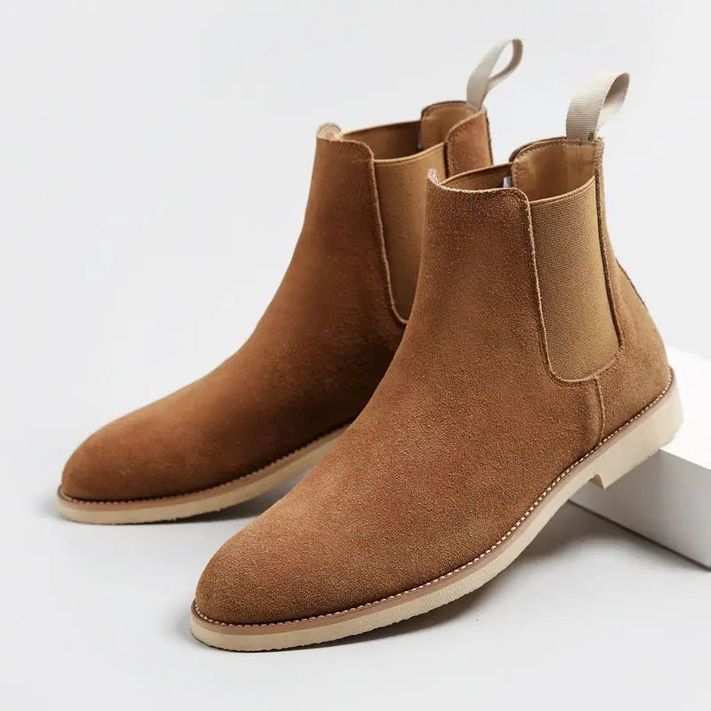Men’s Retro Chelsea Boots – Medium-High Ankle Design