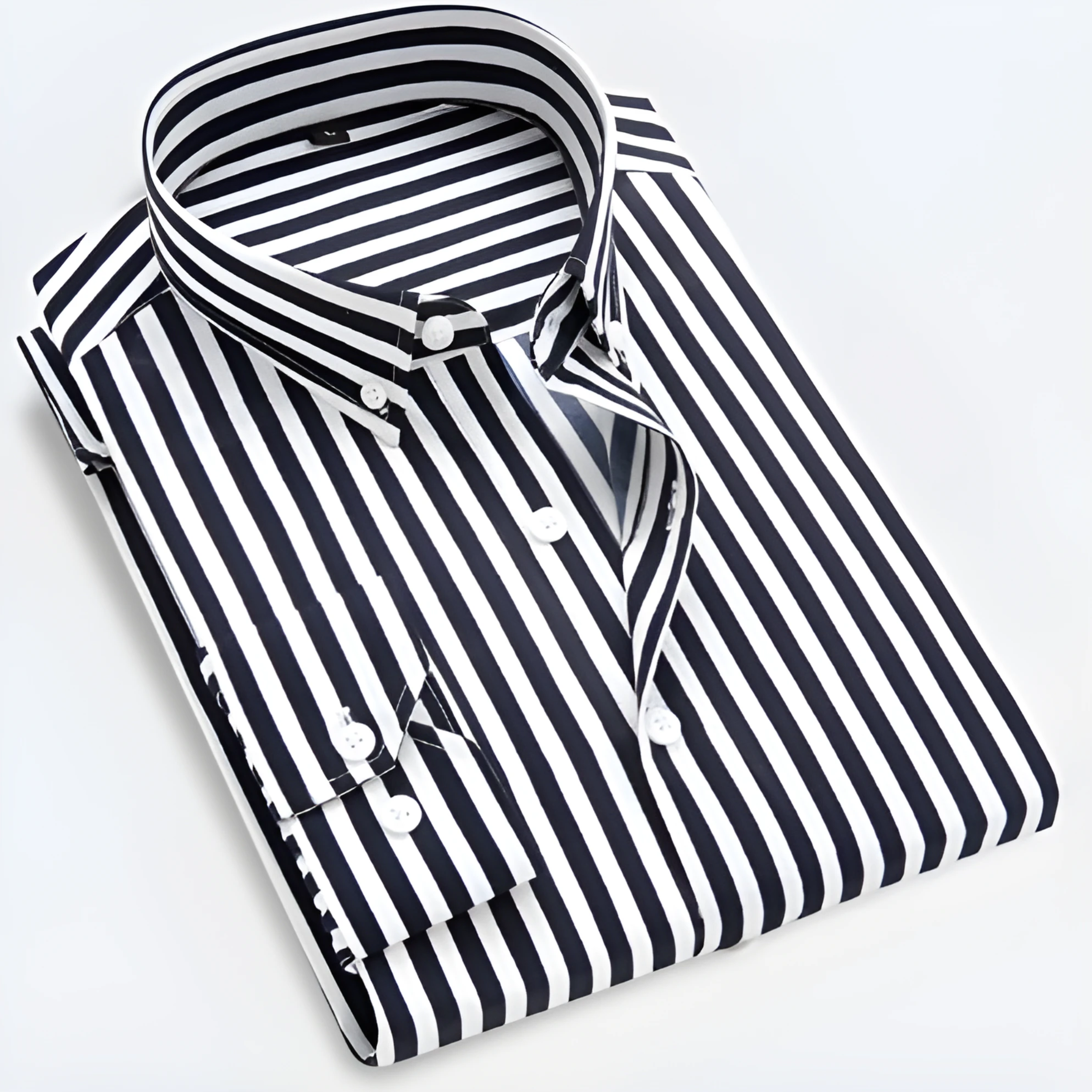 Men’s Striped Long Sleeve Shirt – Smart Casual Button-Up in Multiple Colours