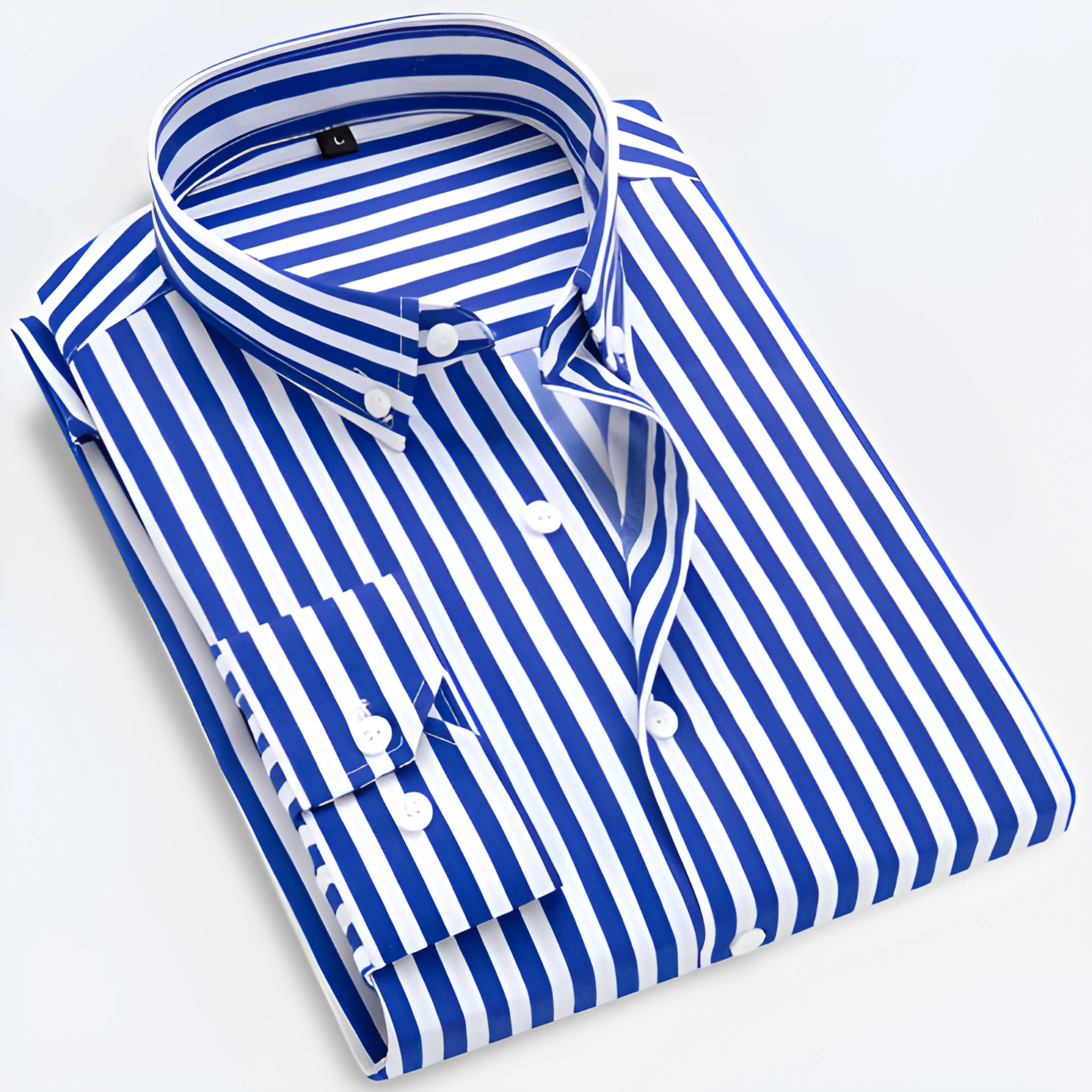 Men’s Striped Long Sleeve Shirt – Smart Casual Button-Up in Multiple Colours