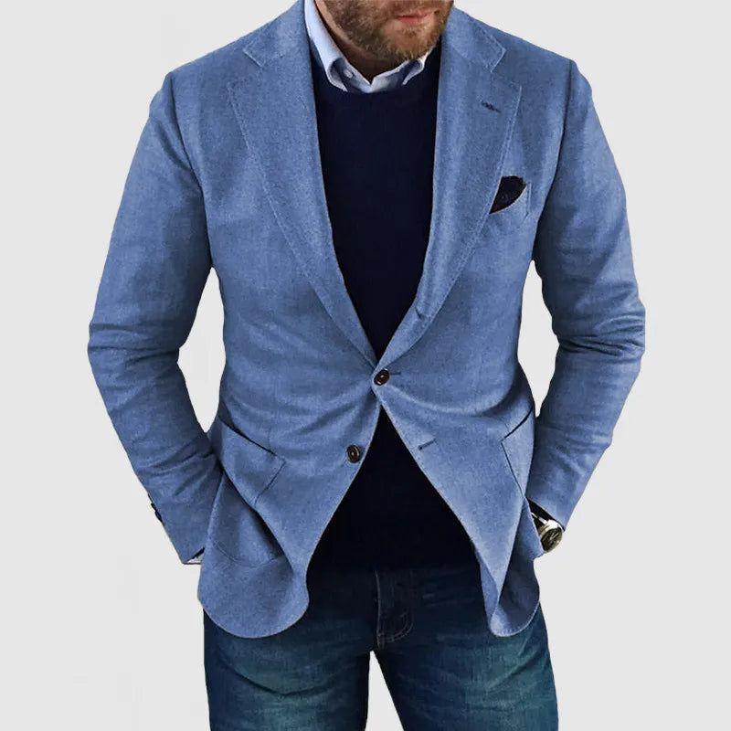 Men’s Tailored Casual Blazer – Smart Two-Button Jacket