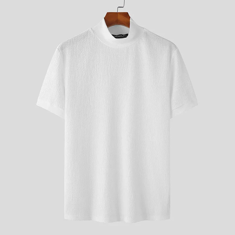 Men’s Textured Short Sleeve Crew Neck T-Shirt