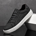 Men's Low-Top Trainers - Smart Casual Lace-Up Sneakers with Thick White Cupsole