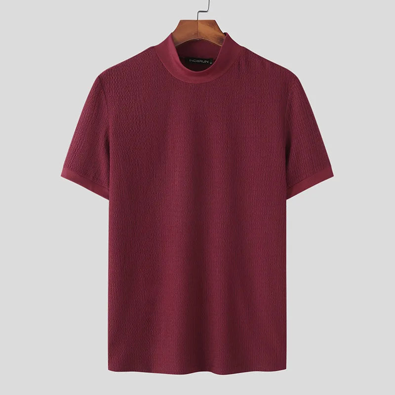 Men’s Textured Short Sleeve Crew Neck T-Shirt